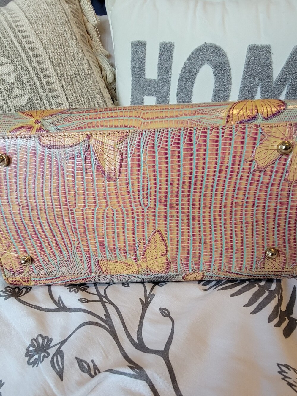 Brahmin Small Caroline Mandarine Orange Heatwave Butterfly Arm/Crossbody Bag NWT - Picture 3 of 5